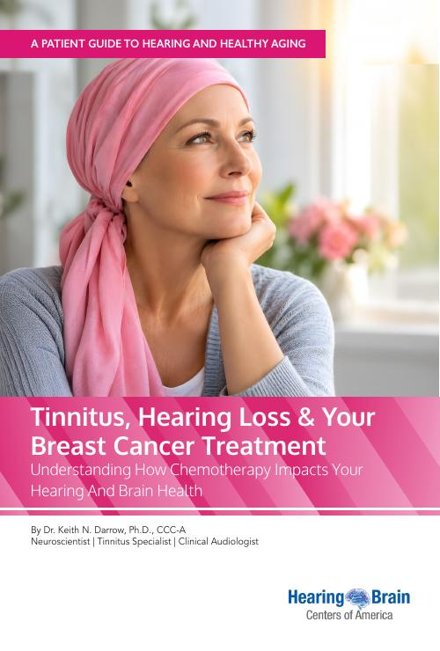 download Guide Cover: Tinnitus, Hearing Loss and Your Breast Cancer Treatment